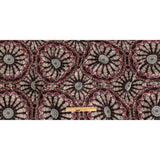 Magenta, High Rise and Cream Floral Medallions SIlk Charmeuse
