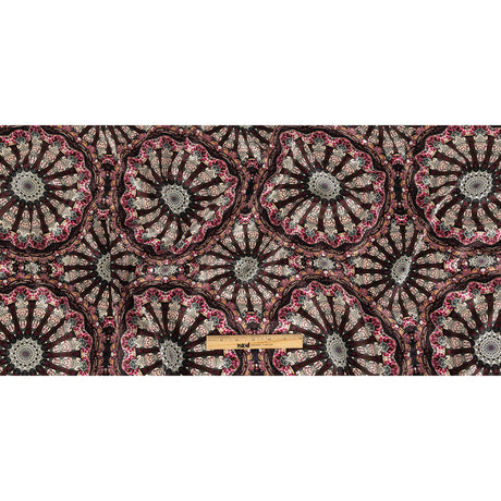Magenta, High Rise and Cream Floral Medallions SIlk Charmeuse