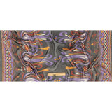 Red, Mustard and Daybreak Festive Flowers Silk Chiffon