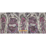 Purple, Pink and Black Abstract Silk Chiffon