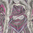 Purple, Pink and Black Abstract Silk Chiffon