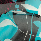 Turquoise, Black and Pink Tulips Silk Chiffon