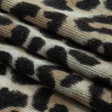 White, Tan and Forged Iron Cheetah Print Stretch Polyester Sweater Knit