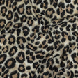 White, Tan and Forged Iron Cheetah Print Stretch Polyester Sweater Knit