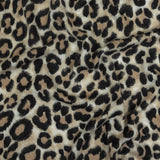 White, Tan and Forged Iron Cheetah Print Stretch Polyester Sweater Knit
