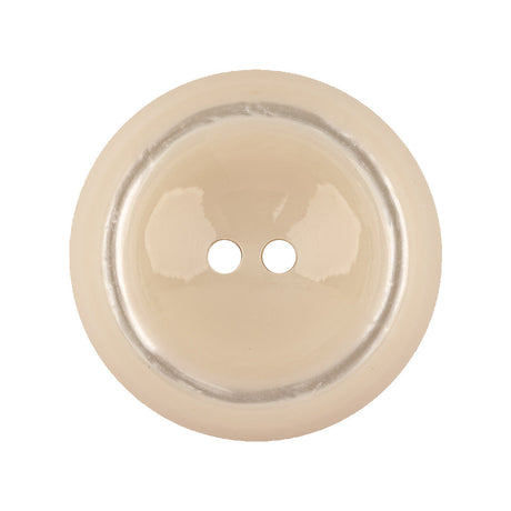 Italian White Asparagus with Translucent Rim 2-Hole Inkwell Button - 44L/28mm