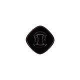 Speckled White and Black Enameled Shank Back Glass Button - 22L/14mm