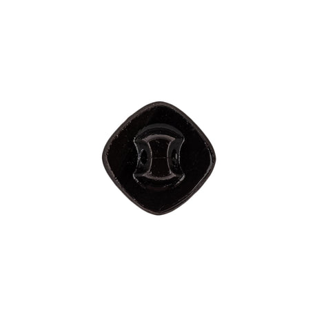 Speckled White and Black Enameled Shank Back Glass Button - 22L/14mm