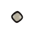 Speckled White and Black Enameled Shank Back Glass Button - 22L/14mm