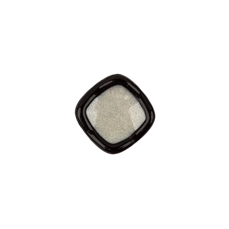 Speckled White and Black Enameled Shank Back Glass Button - 22L/14mm