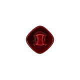 Speckled White and Red Enameled Shank Back Glass Button - 22L/14mm