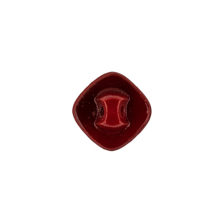 Speckled White and Red Enameled Shank Back Glass Button - 22L/14mm
