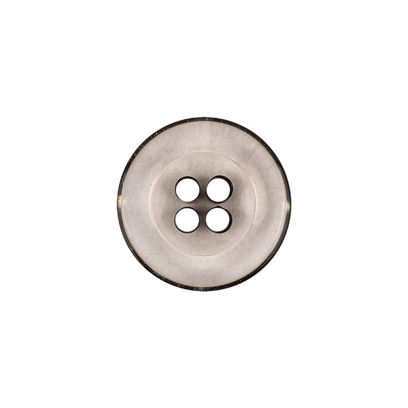 Italian Transparent and Black 4-Hole Tire Rimmed Jacket Button - 28L/18mm