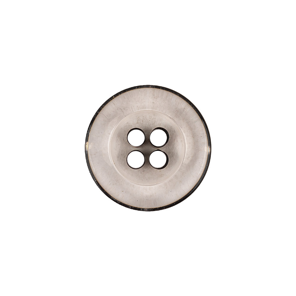 Italian Transparent and Black 4-Hole Tire Rimmed Jacket Button - 28L/18mm