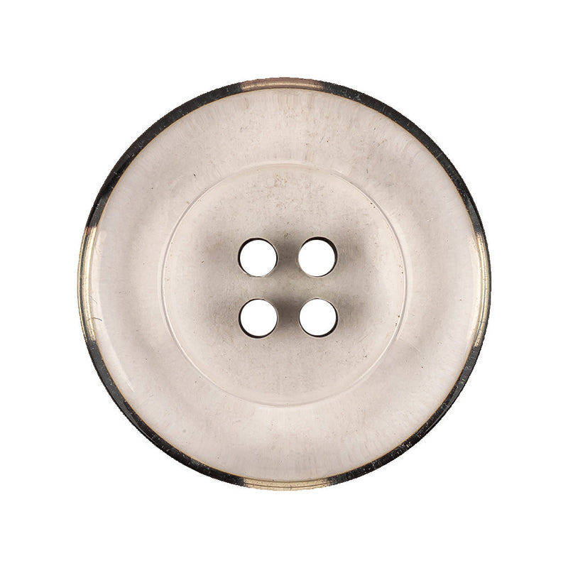 Italian Transparent and Black 4-Hole Tire Rimmed Jacket Button - 44L/28mm