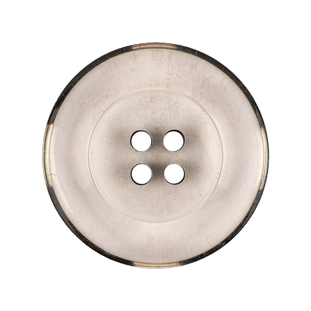 Italian Transparent and Black 4-Hole Tire Rimmed Jacket Button - 44L/28mm