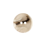 Italian Transparent, Black and Lily White Abstract Swirls Narrow Rimmed Plastic Button - 28L/18mm