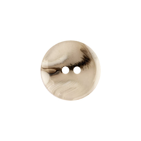 Italian Transparent, Black and Lily White Abstract Swirls Narrow Rimmed Plastic Button - 28L/18mm