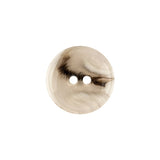 Italian Transparent, Black and Lily White Abstract Swirls Narrow Rimmed Plastic Button - 28L/18mm