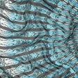Navy, Sky Blue and White Fans Silk Chiffon