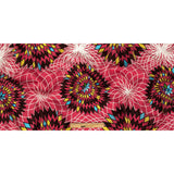 Fuchsia, Brown and Yellow Geometric Dahlias Silk Crepe de Chine