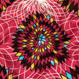 Fuchsia, Brown and Yellow Geometric Dahlias Silk Crepe de Chine