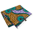Teal, Gold and Purple Spirals and Abstract Cotton Supreme Super Wax African Print