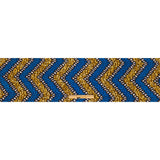 Blue, Dark Yellow and Brown Wavy Zig Zags Cotton Supreme Wax African Print