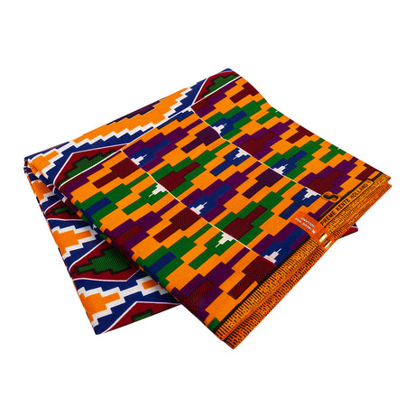 Bright Colors Diamond Blocks Cotton Kente Cloth African Print