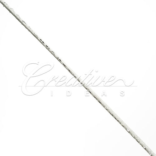 2Mm Rat-Tail (With Metallic Trim) - 200 Yards (White/Silver)