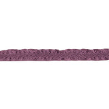 Purple Twill Ribbon with Ruffled Grosgrain Borders - 0.375"