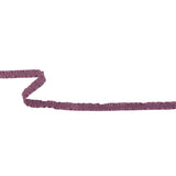 Purple Twill Ribbon with Ruffled Grosgrain Borders - 0.375"
