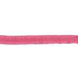 Pink Twill Ribbon with Ruffled Grosgrain Borders - 0.375"