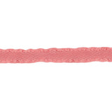 Coral Twill Ribbon with Ruffled Grosgrain Borders - 0.375"