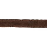 Brown Twill Ribbon with Ruffled Grosgrain Borders - 0.625"