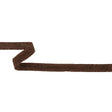 Brown Twill Ribbon with Ruffled Grosgrain Borders - 0.625"