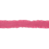 Pink Twill Ribbon with Ruffled Grosgrain Borders - 0.625"