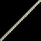 Metallic Silver and White Braided Trim - 0.1875"