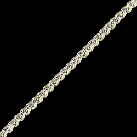Metallic Silver and White Braided Trim - 0.1875"