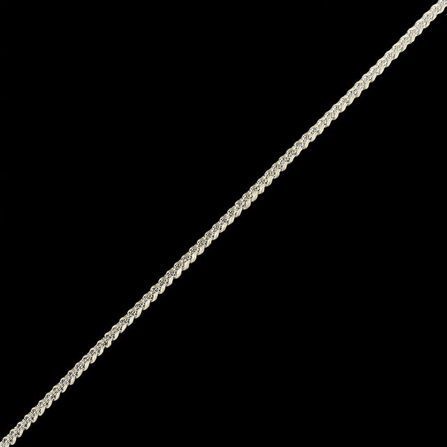 Metallic Silver and White Braided Trim - 0.1875"