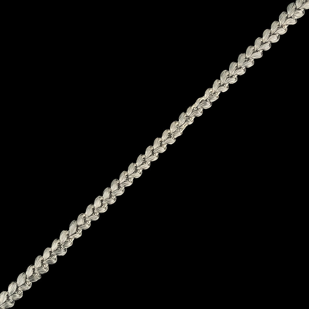 Silver Gray Cotton Blend Braided Trim - 0.1875"