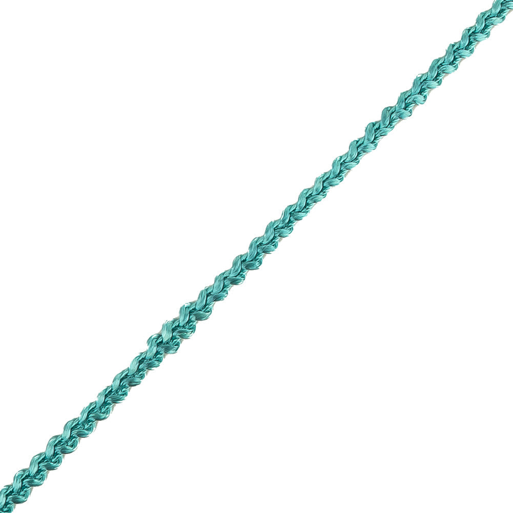 Blue Green Cotton Blend Braided Trim - 0.1875"