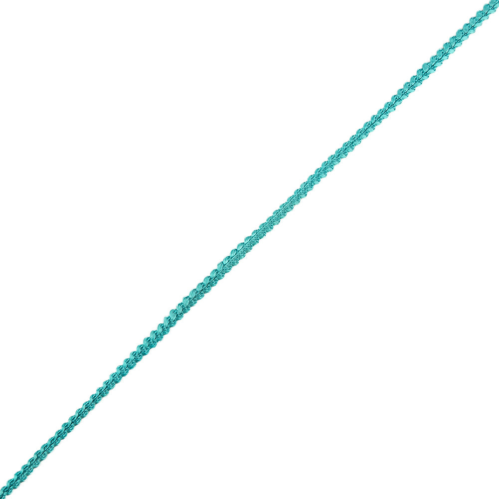 Turquoise Cotton Blend Braided Trim - 0.1875"