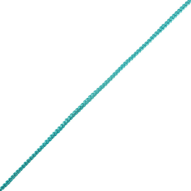 Turquoise Cotton Blend Braided Trim - 0.1875"