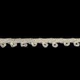 Optical White Picot Edged Cotton Blend Braided Trim - 0.1875"