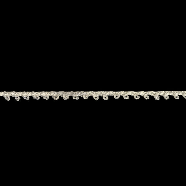 Optical White Picot Edged Cotton Blend Braided Trim - 0.1875"