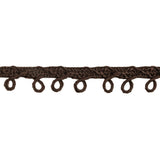Brown Picot Edged Cotton Blend Braided Trim - 0.1875"