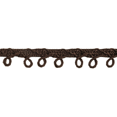 Brown Picot Edged Cotton Blend Braided Trim - 0.1875"