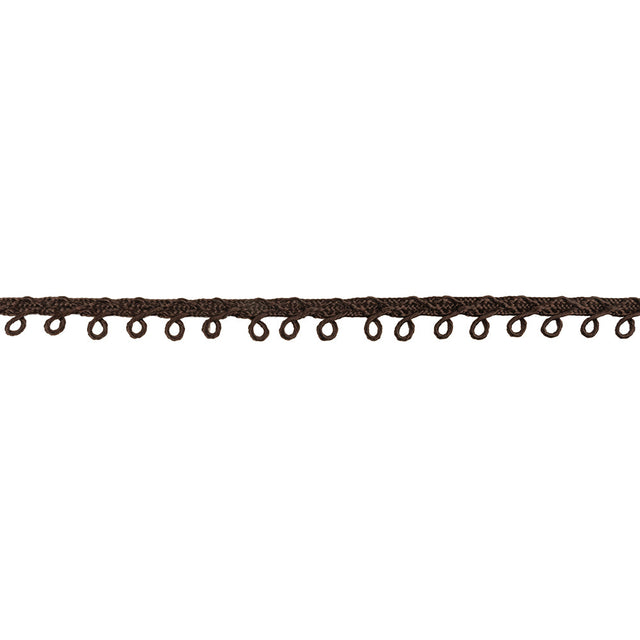 Brown Picot Edged Cotton Blend Braided Trim - 0.1875"
