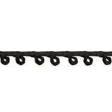 Permanent Black Picot Edged Cotton Blend Braided Trim - 0.1875"